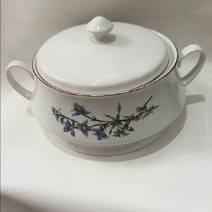 Woodhill Citation White 1.75 Qt Covered Casserole Dish Lid Vintage Floral Motif